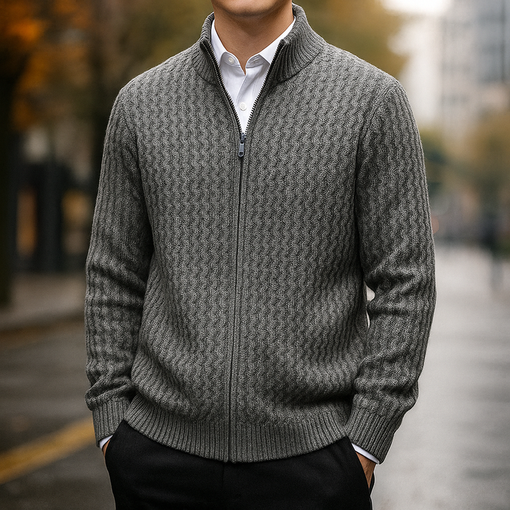 Belmont™ – Pullover en laine Mérinos avec fermeture éclair