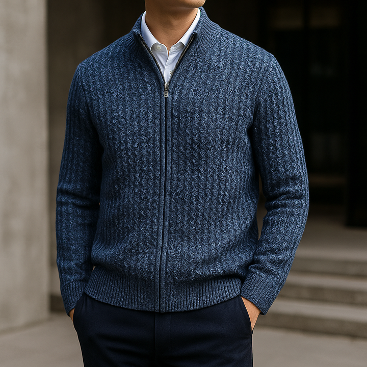 Belmont™ – Pullover en laine Mérinos avec fermeture éclair