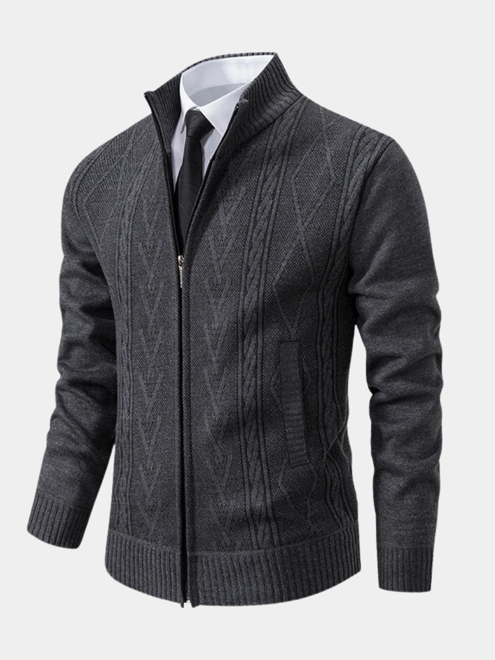 Langley™ – Cardigan à fermeture éclair en laine mérinos
