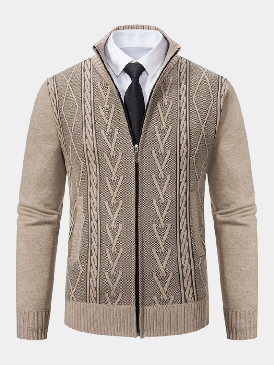 Langley™ – Cardigan à fermeture éclair en laine mérinos