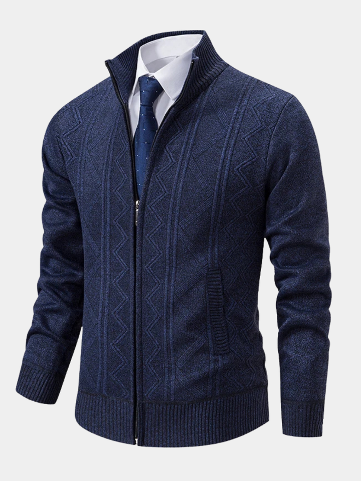 Dawson™ – Cardigan texturé à fermeture éclair